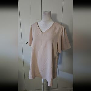 Elegant Blush V-Neck Women's Top